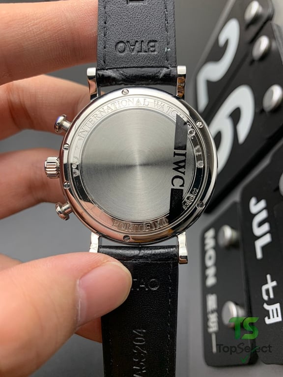 IWC Portofino Chronograph White Dial Black Leather - 3