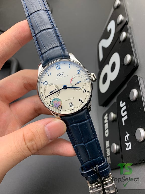 IWC Portugieser 7-Day Power Reserve White Dial Blue Hands - 6