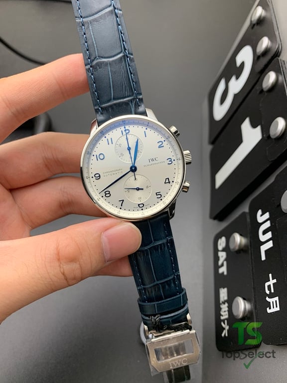 IWC Portugieser Chronograph White Blue - 4
