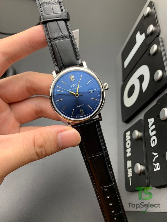 IWC Portofino Automatic Blue Dial Black Leather - 2