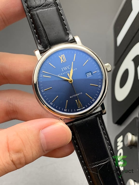 IWC Portofino Automatic Blue Dial Black Leather - 4