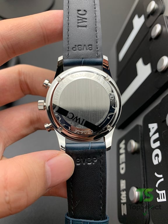 IWC Portugieser Chronograph White Dial Blue Hands - 5