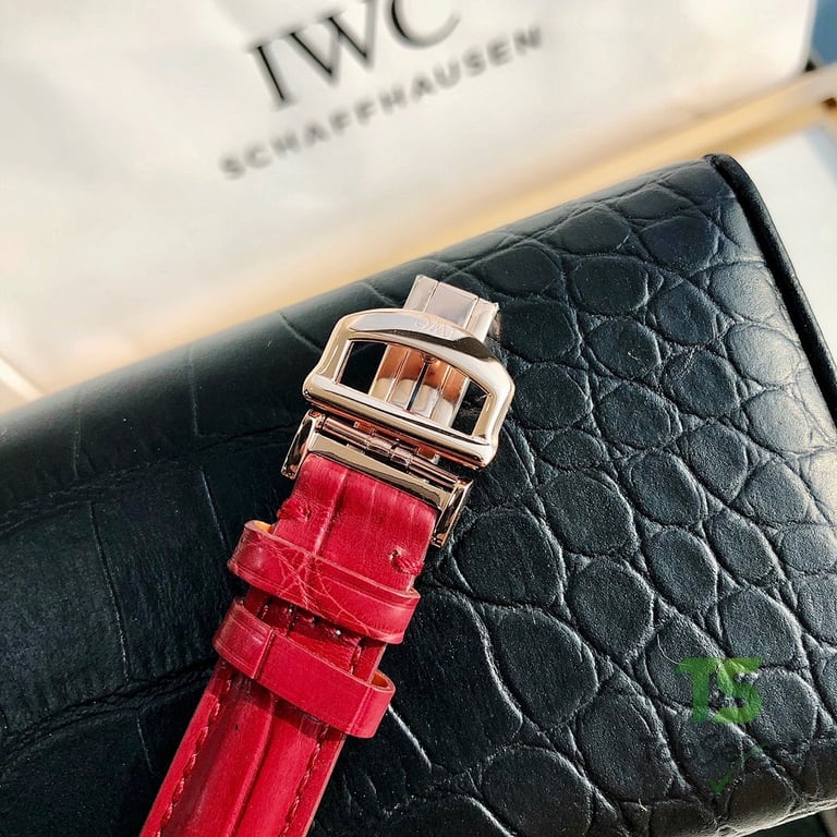 IWC Portofino Automatic 34 Diamond Silver Dial Red Strap - 2