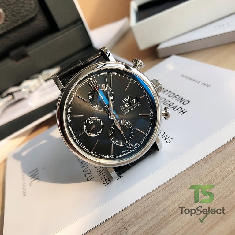 IWC Portofino Chronograph IW391008 Black Dial - 3