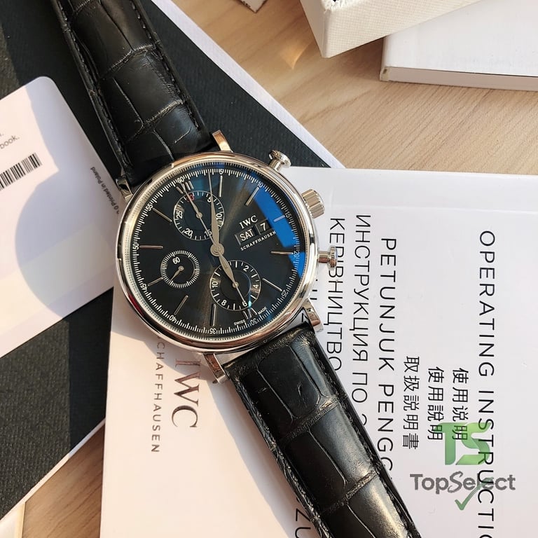 IWC Portofino Chronograph IW391008 Black Dial - 4