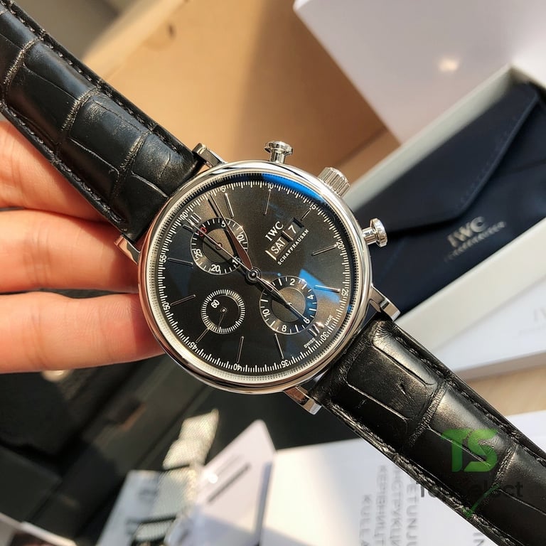 IWC Portofino Chronograph IW391008 Black Dial - 7