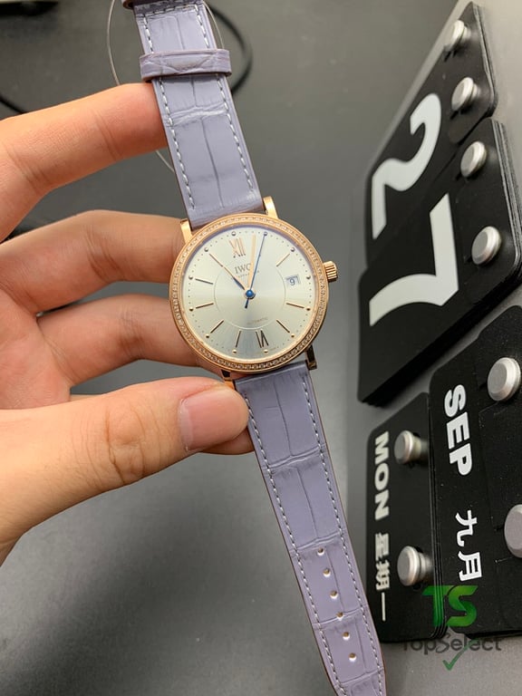 IWC Portofino Automatic 37 Rose Gold Diamond Bezel - 6