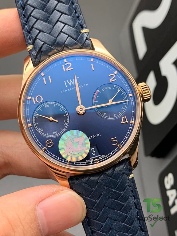 IWC Portugieser Automatic 7-Day Rose Gold Blue - 6