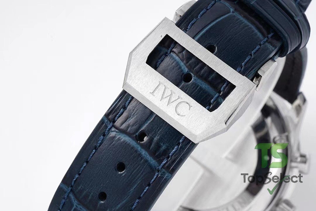 IWC Portugieser Chronograph White Dial Blue Strap - 2
