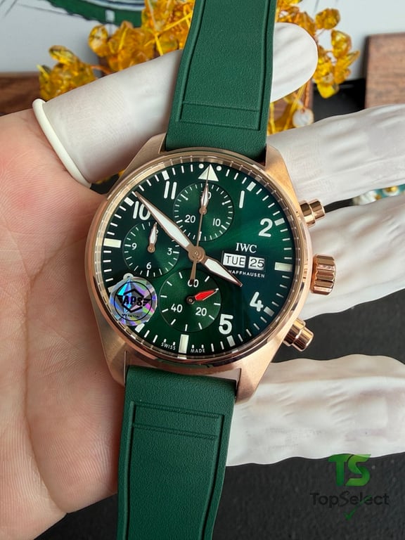 IWC Pilot's Watch Chronograph Green Dial - 9