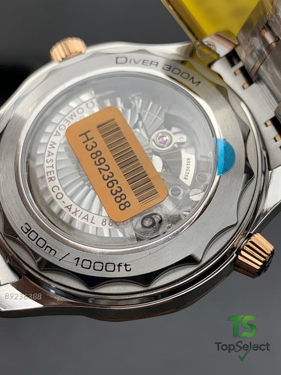 Omega Seamaster Diver 300M Rose Gold Steel Black Dial - 6