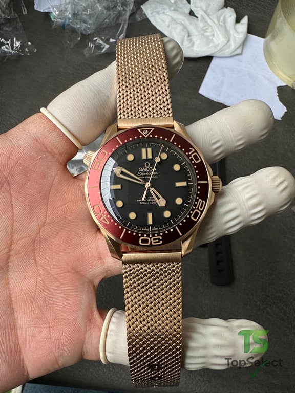 Omega Seamaster Diver 300M Bronze Gold Burgundy - 4