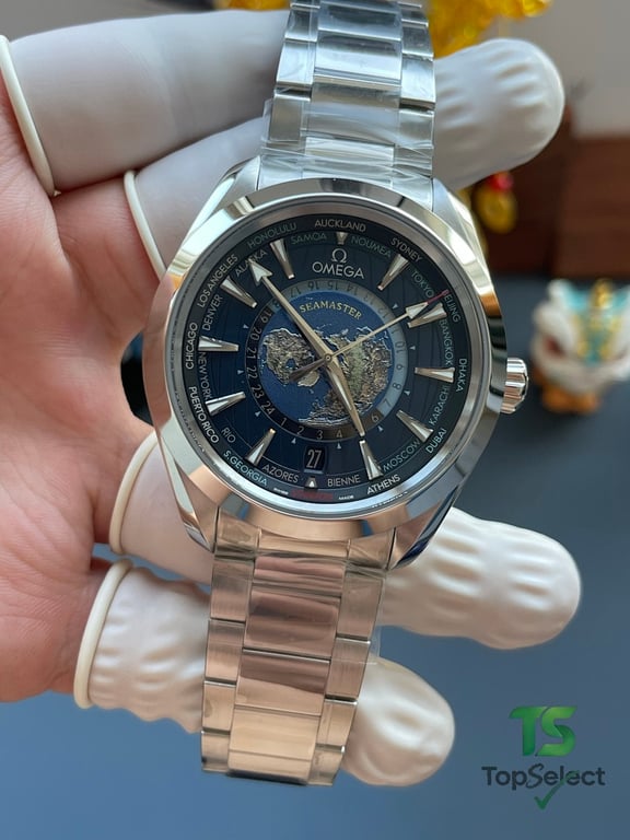 Omega Seamaster Aqua Terra Worldtimer Blue Dial - 12