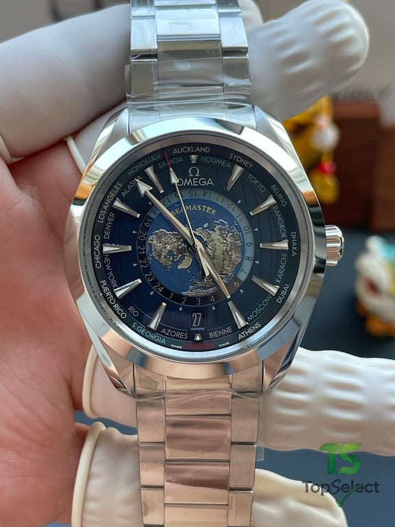 Omega Seamaster Aqua Terra Worldtimer Blue Dial - 9
