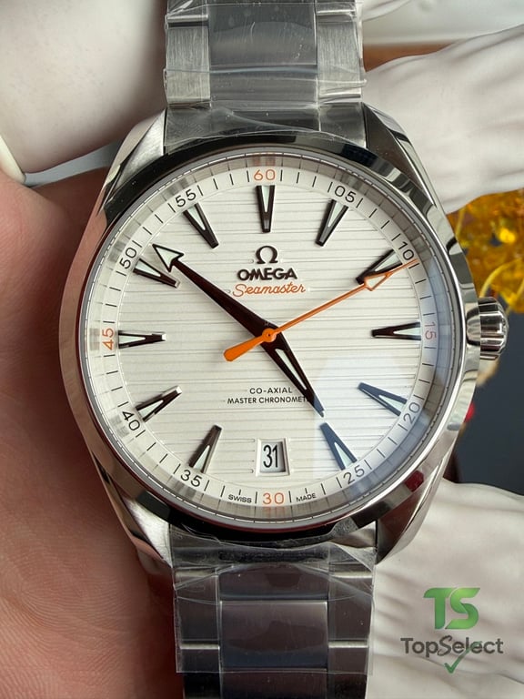 Omega Seamaster Aqua Terra White Dial Orange Hand - 2