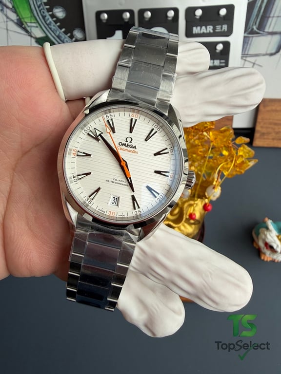 Omega Seamaster Aqua Terra White Dial Orange Hand - 16