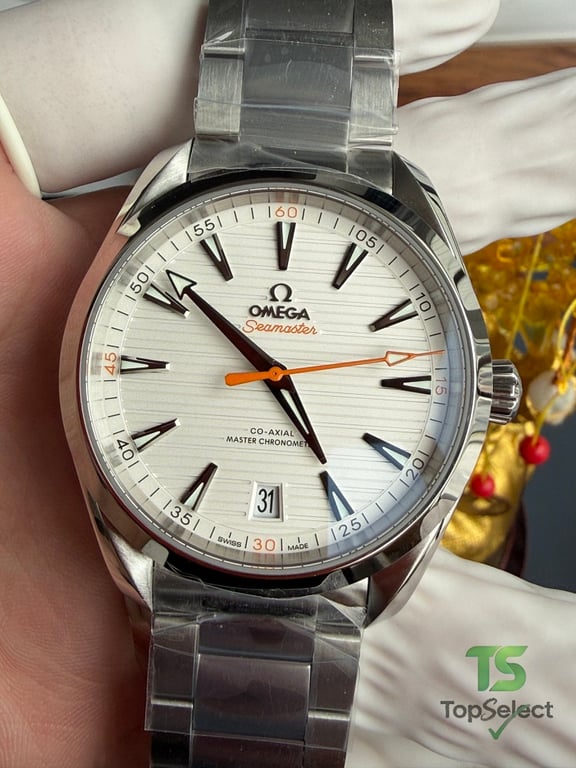 Omega Seamaster Aqua Terra White Dial Orange Hand - 17