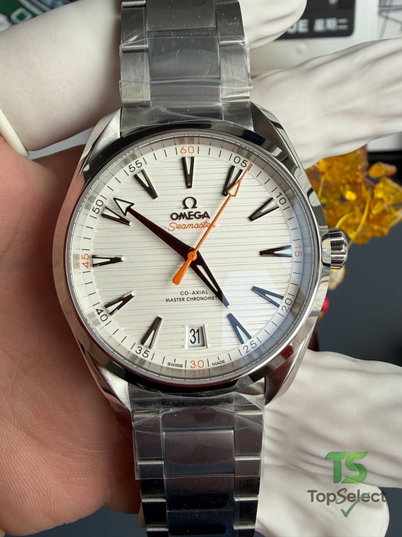 Omega Seamaster Aqua Terra White Dial Orange Hand - 5