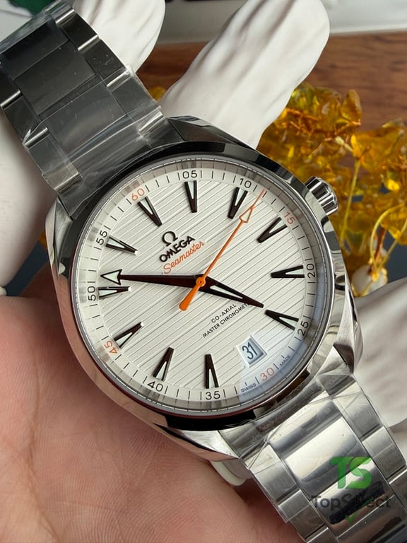Omega Seamaster Aqua Terra White Dial Orange Hand - 6