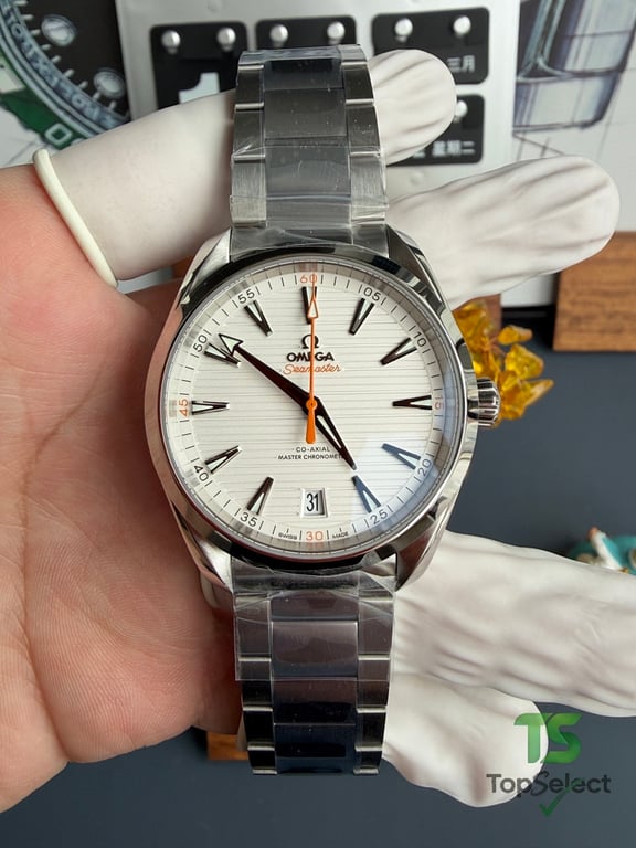 Omega Seamaster Aqua Terra White Dial Orange Hand - 7