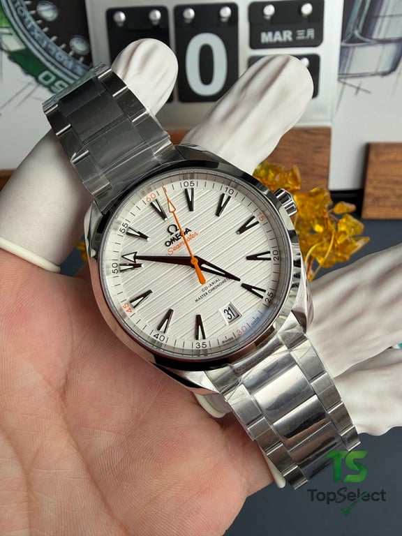Omega Seamaster Aqua Terra White Dial Orange Hand - 10