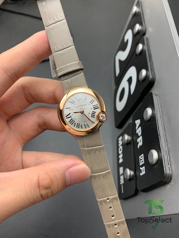 Cartier Ballon Blanc Rose Gold Grey Leather - 5