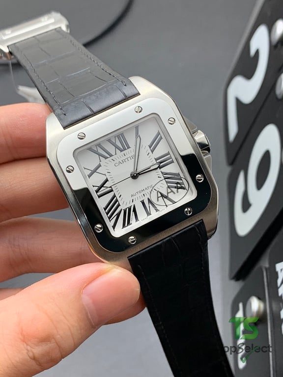 Cartier Santos 100 Automatic White Dial - 6