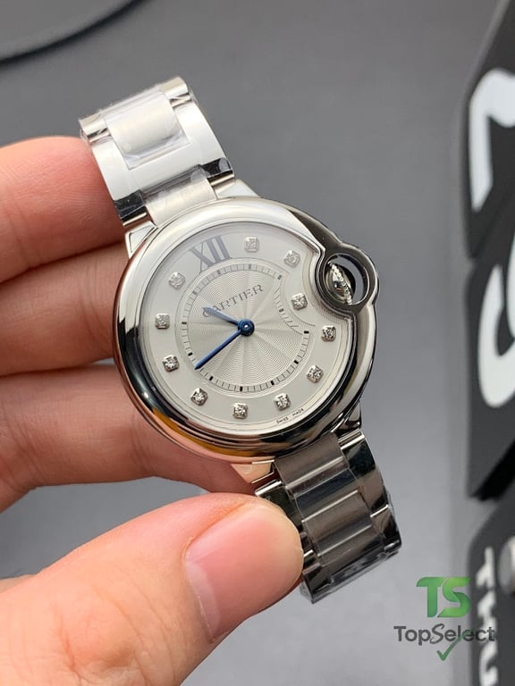 Cartier Ballon Bleu 33mm Silver Dial Diamonds - 4