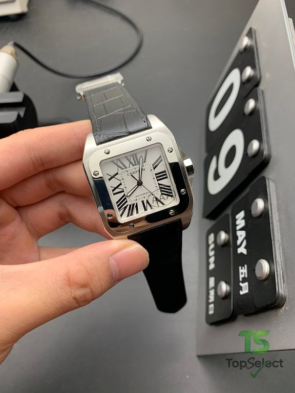 Cartier Santos 100 Automatic Leather Strap - 3