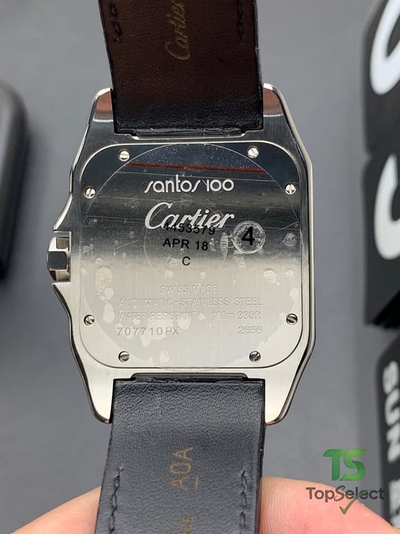 Cartier Santos 100 Automatic Leather Strap - 4