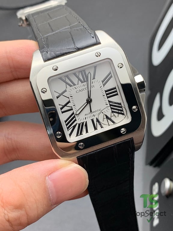 Cartier Santos 100 Automatic Leather Strap - 5