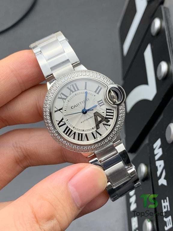 Cartier Ballon Bleu 33mm Diamond Bezel Steel Watch - 3