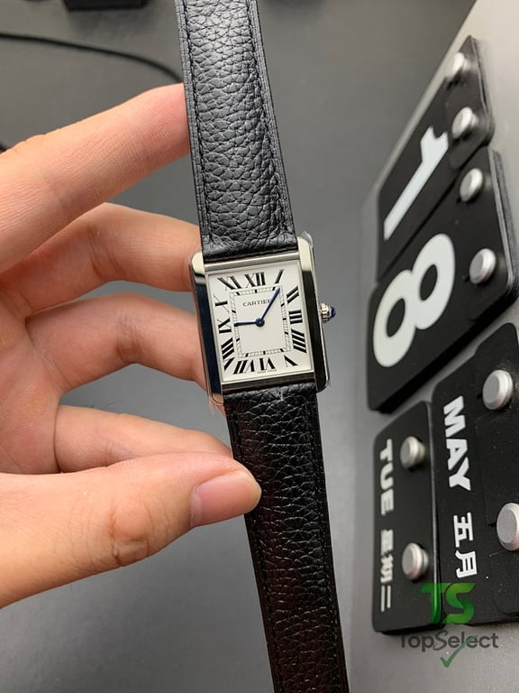 Cartier Tank Solo Steel Black Leather - 5