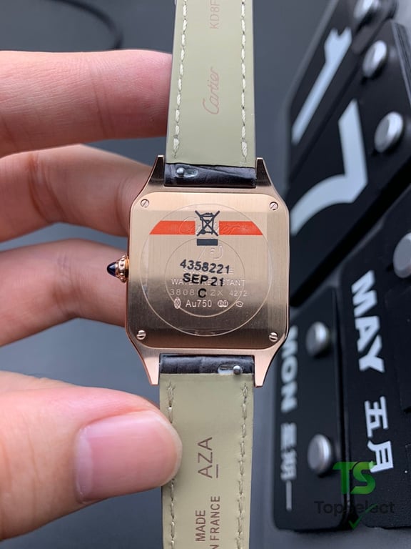 Cartier Santos-Dumont Rose Gold Grey Leather - 5