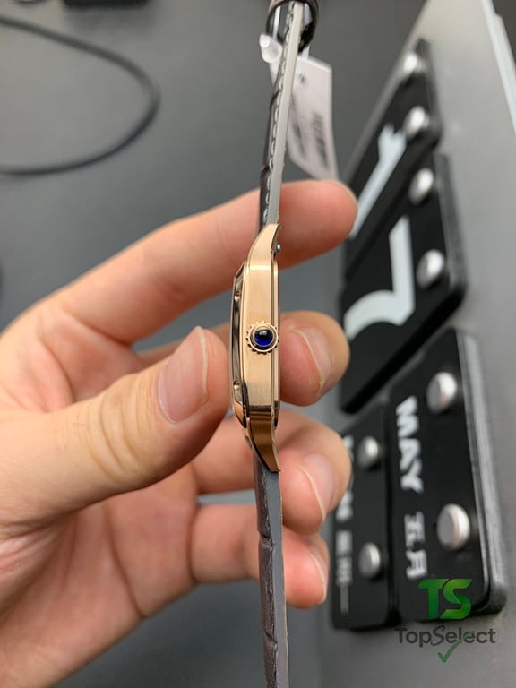 Cartier Santos-Dumont Rose Gold Grey Leather - 6
