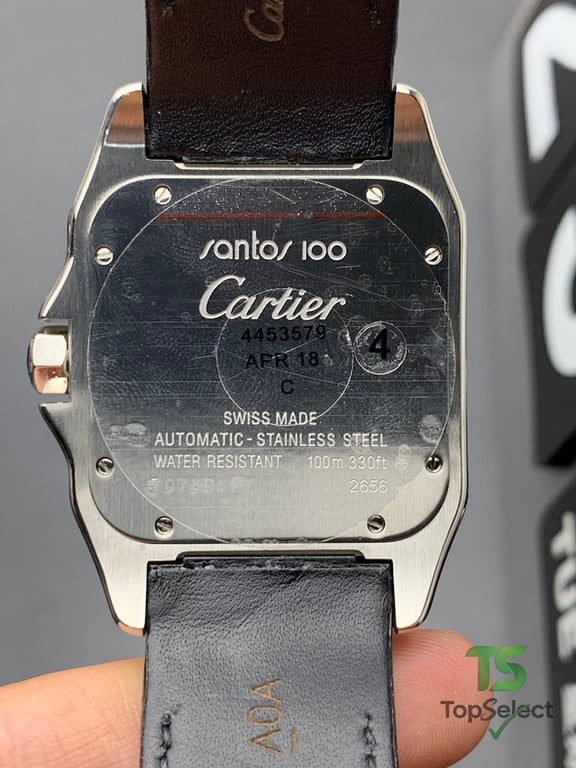 Cartier Santos 100 Automatic Black Leather - 5