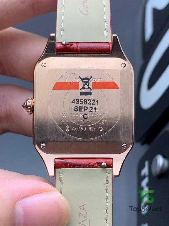 Cartier Santos-Dumont Rose Gold Red Leather - 6