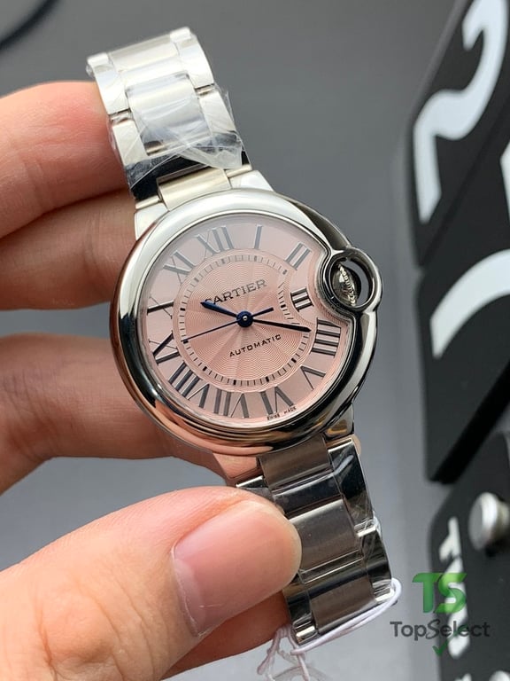 Cartier Ballon Bleu Pink Dial Steel Watch - 4