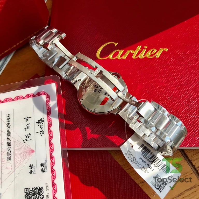 Cartier Ballon Bleu 33mm Ice Blue Diamond Bezel - 3
