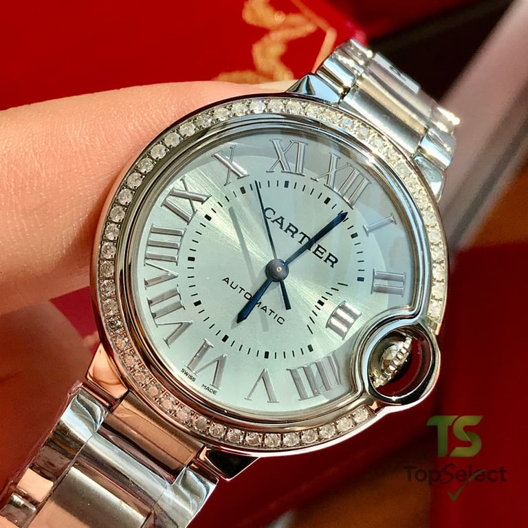 Cartier Ballon Bleu 33mm Ice Blue Diamond Bezel - 4