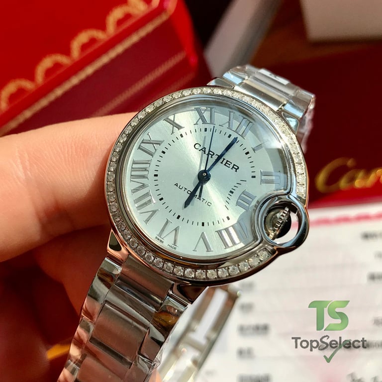 Cartier Ballon Bleu 33mm Ice Blue Diamond Bezel - 5