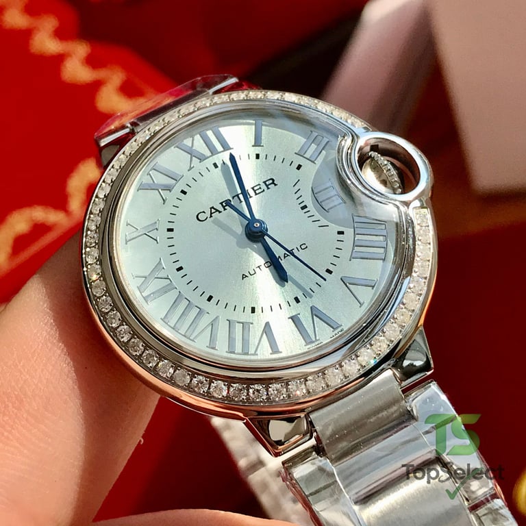 Cartier Ballon Bleu 33mm Ice Blue Diamond Bezel - 8