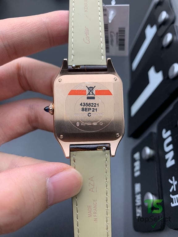 Cartier Santos-Dumont Rose Gold Brown Leather - 5