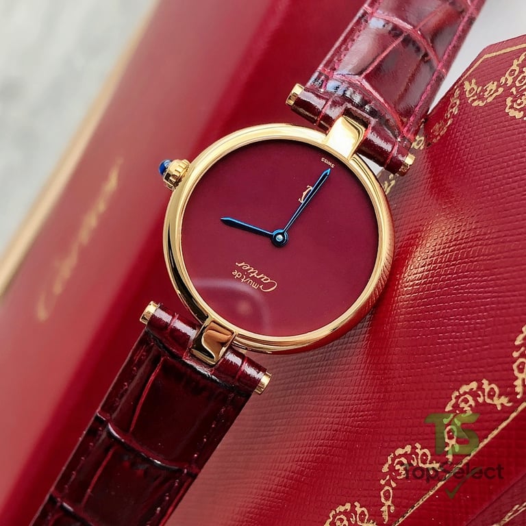 Cartier Must de Cartier Round Burgundy Dial Watch - 4