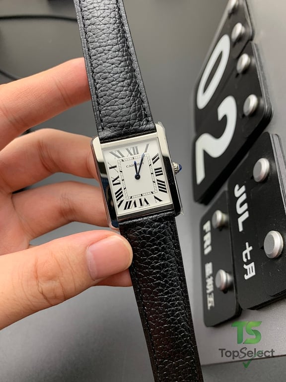 Cartier Tank Solo Steel Black Leather - 4