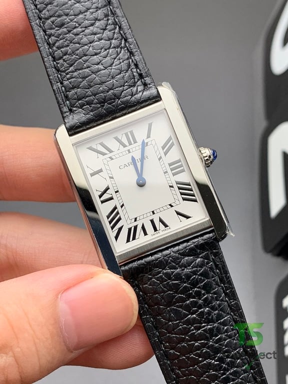 Cartier Tank Solo Steel Black Leather - 5