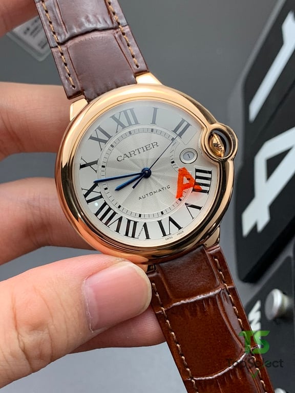 Cartier Ballon Bleu Rose Gold Brown Leather - 5