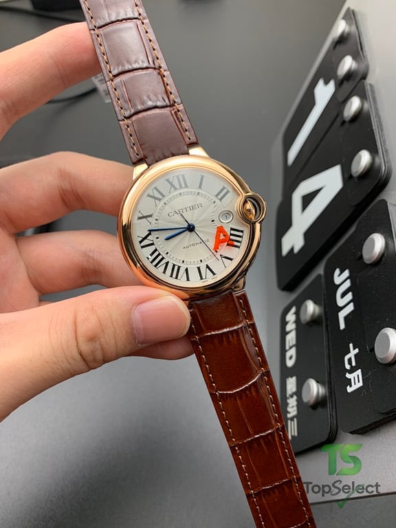 Cartier Ballon Bleu Rose Gold Brown Leather - 6