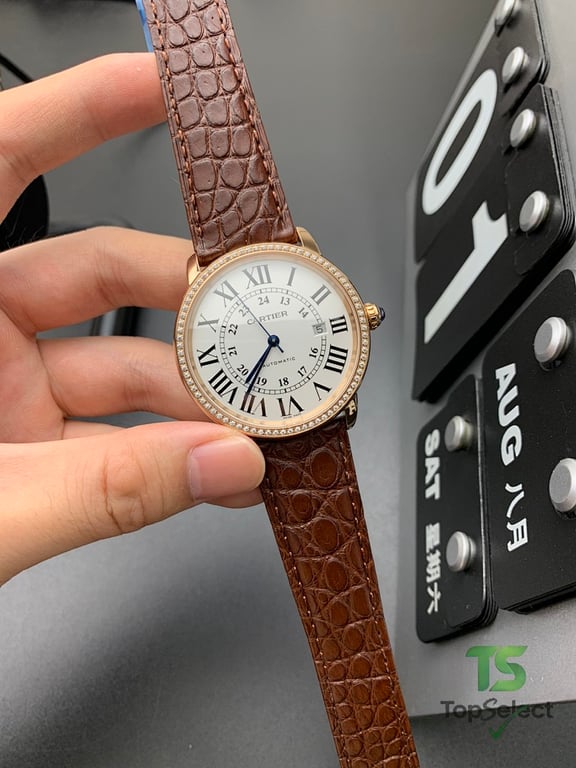 Cartier Ronde Louis Cartier Rose Gold Diamond Watch - 3