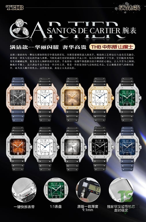 Cartier Santos de Cartier Full Diamond Watch - 2